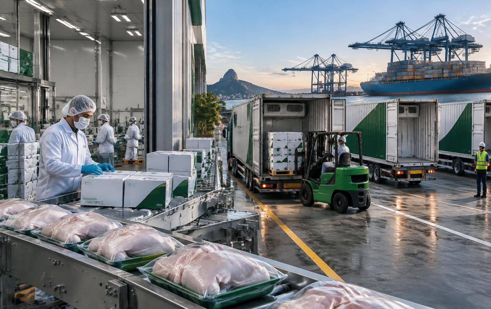 Modern Brazilian food production and refrigerated logistics